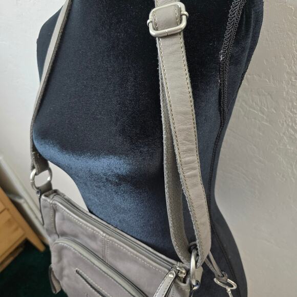 Fossil Hanover Leather Smoke Hued Crossbody Messenger Tote Bag Shoulder Purse - Picture 15 of 15